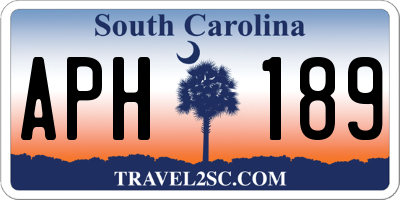 SC license plate APH189