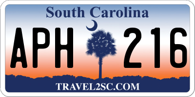 SC license plate APH216