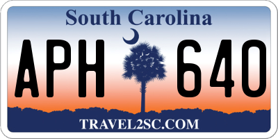 SC license plate APH640