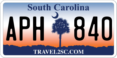 SC license plate APH840