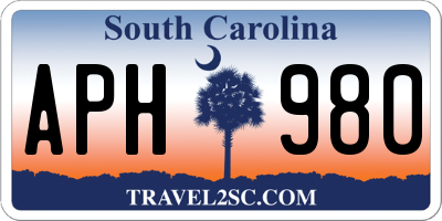 SC license plate APH980