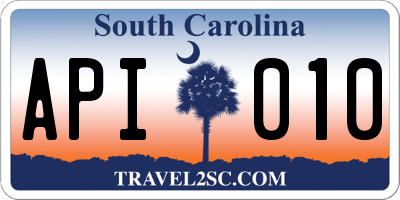 SC license plate API010