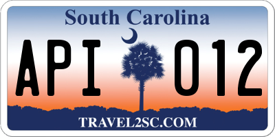 SC license plate API012