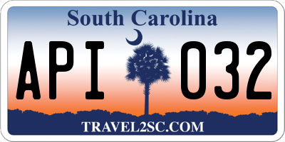 SC license plate API032