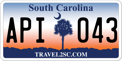 SC license plate API043