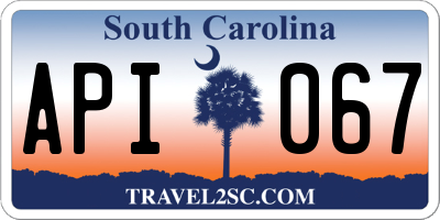 SC license plate API067