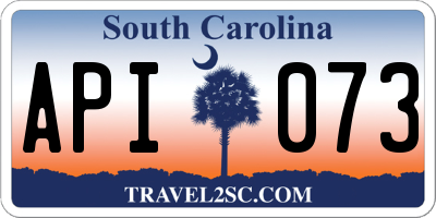 SC license plate API073