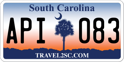 SC license plate API083
