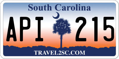 SC license plate API215