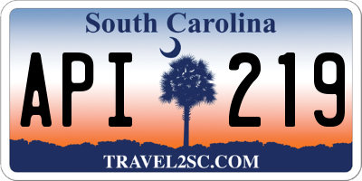 SC license plate API219