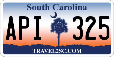 SC license plate API325