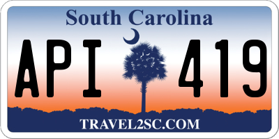SC license plate API419