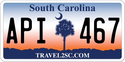 SC license plate API467