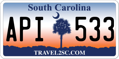 SC license plate API533