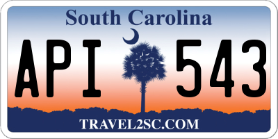 SC license plate API543