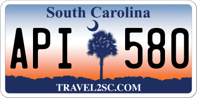 SC license plate API580