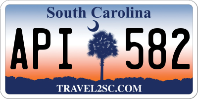 SC license plate API582