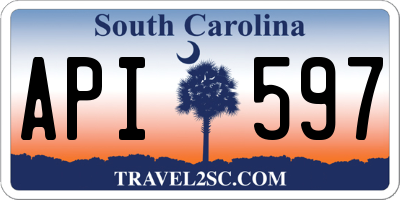 SC license plate API597