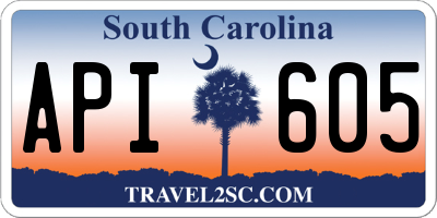 SC license plate API605