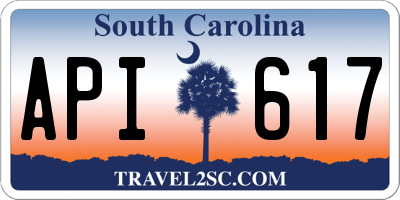 SC license plate API617