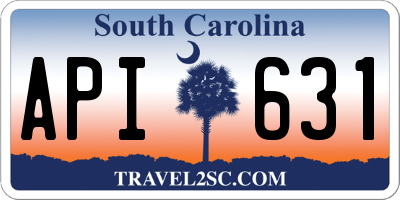 SC license plate API631
