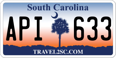 SC license plate API633