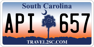 SC license plate API657