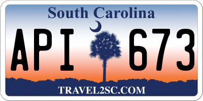 SC license plate API673