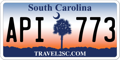 SC license plate API773