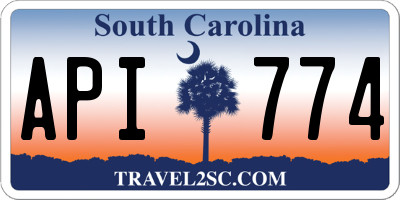 SC license plate API774