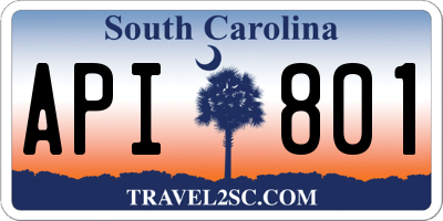 SC license plate API801