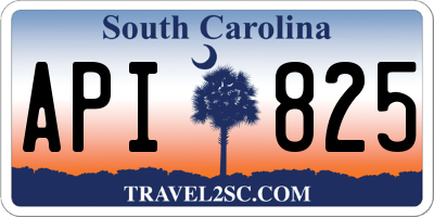 SC license plate API825