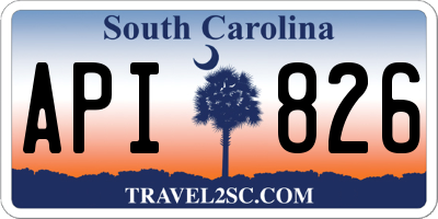 SC license plate API826