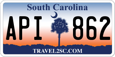 SC license plate API862