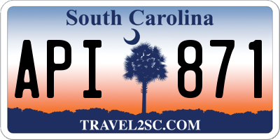 SC license plate API871