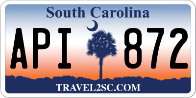 SC license plate API872