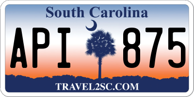 SC license plate API875