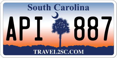 SC license plate API887