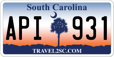 SC license plate API931