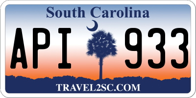 SC license plate API933