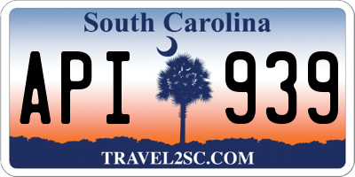 SC license plate API939