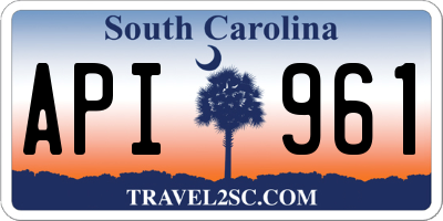 SC license plate API961