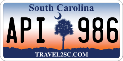SC license plate API986