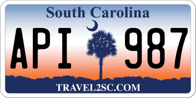 SC license plate API987