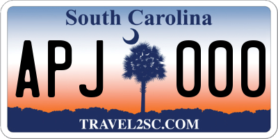 SC license plate APJ000