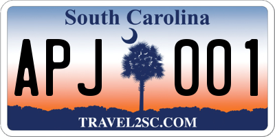 SC license plate APJ001