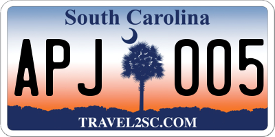 SC license plate APJ005