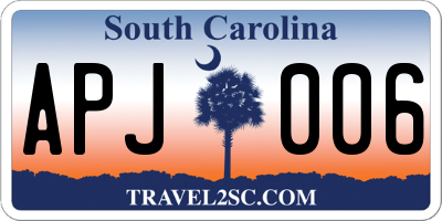 SC license plate APJ006