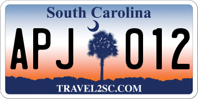 SC license plate APJ012