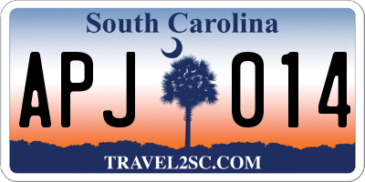 SC license plate APJ014